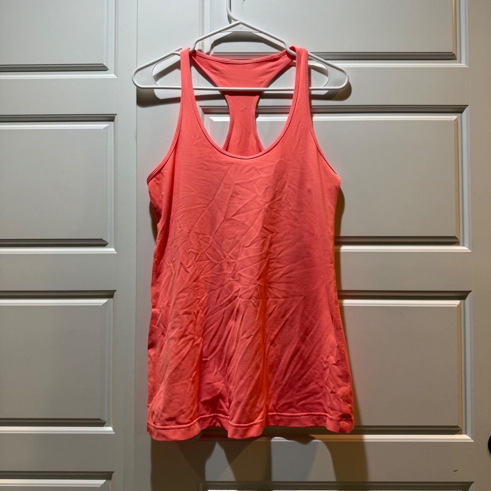 Lululemon Tank Top Racerback‎ Athletic Workout Activewear Coral Pink Size Small?